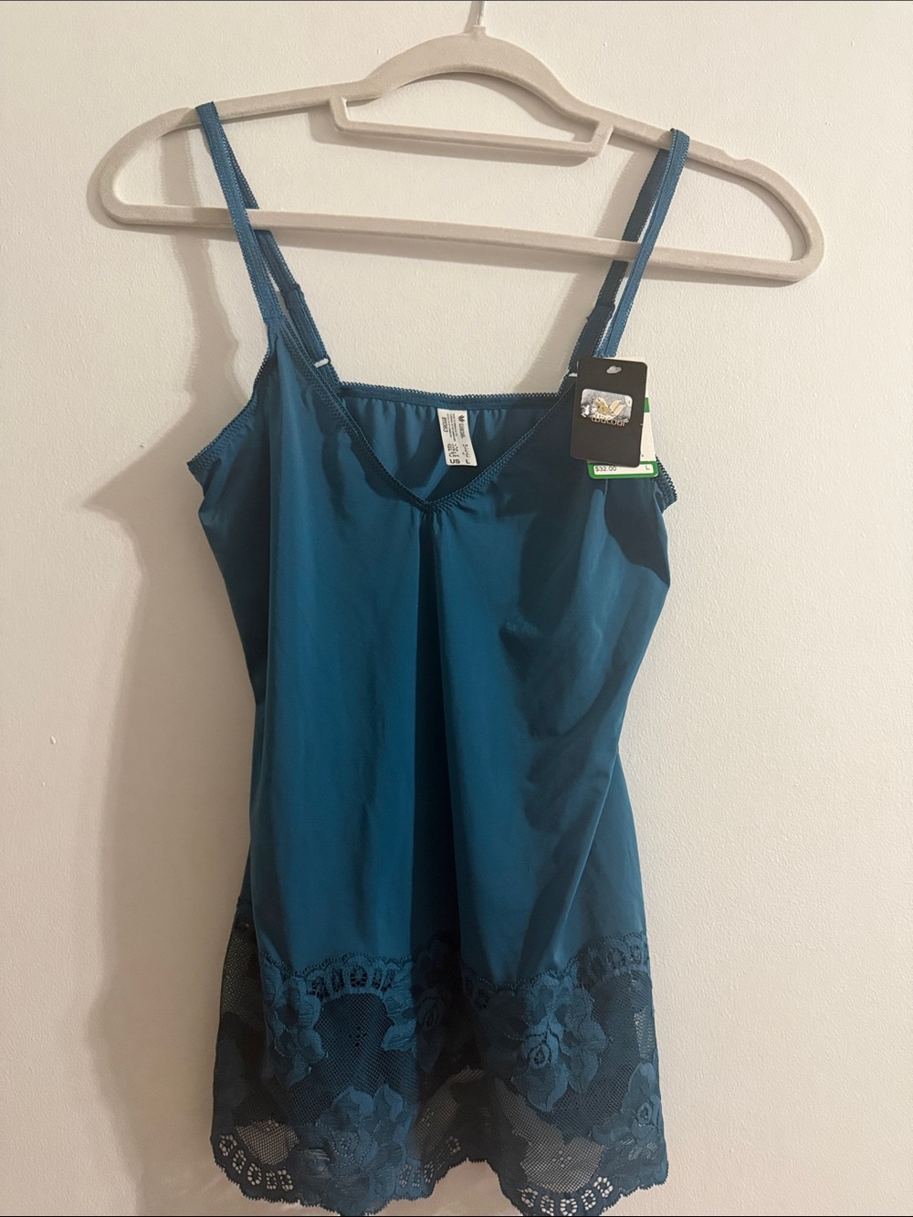 Wacol Teal Lace-Trim Cami